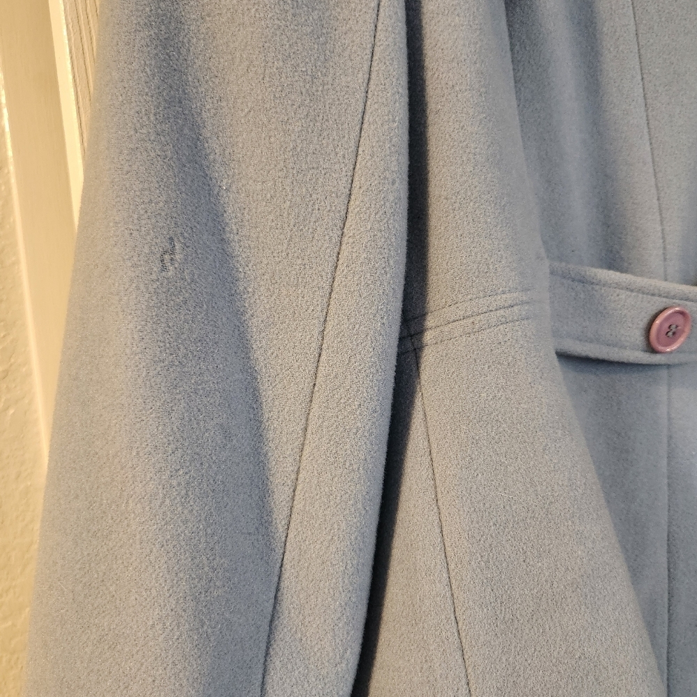 Dress Barn Pea Coat Women's Small Light Blue 100% Wool Warm Winter Office - Picture 10 of 13